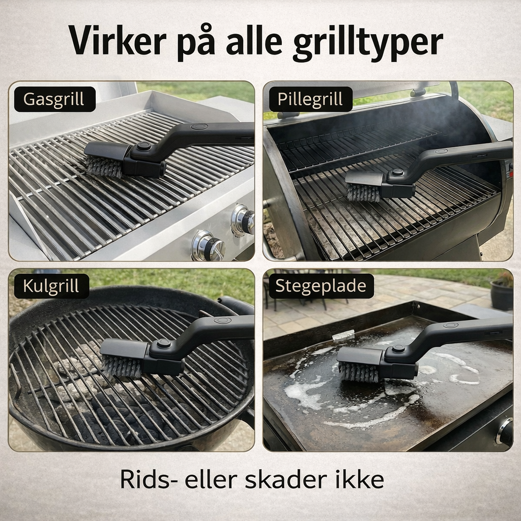 Elektrisk BBQ Grillbørste – Trådløs Grillrenser til Grill & Udendørs Rengøring
