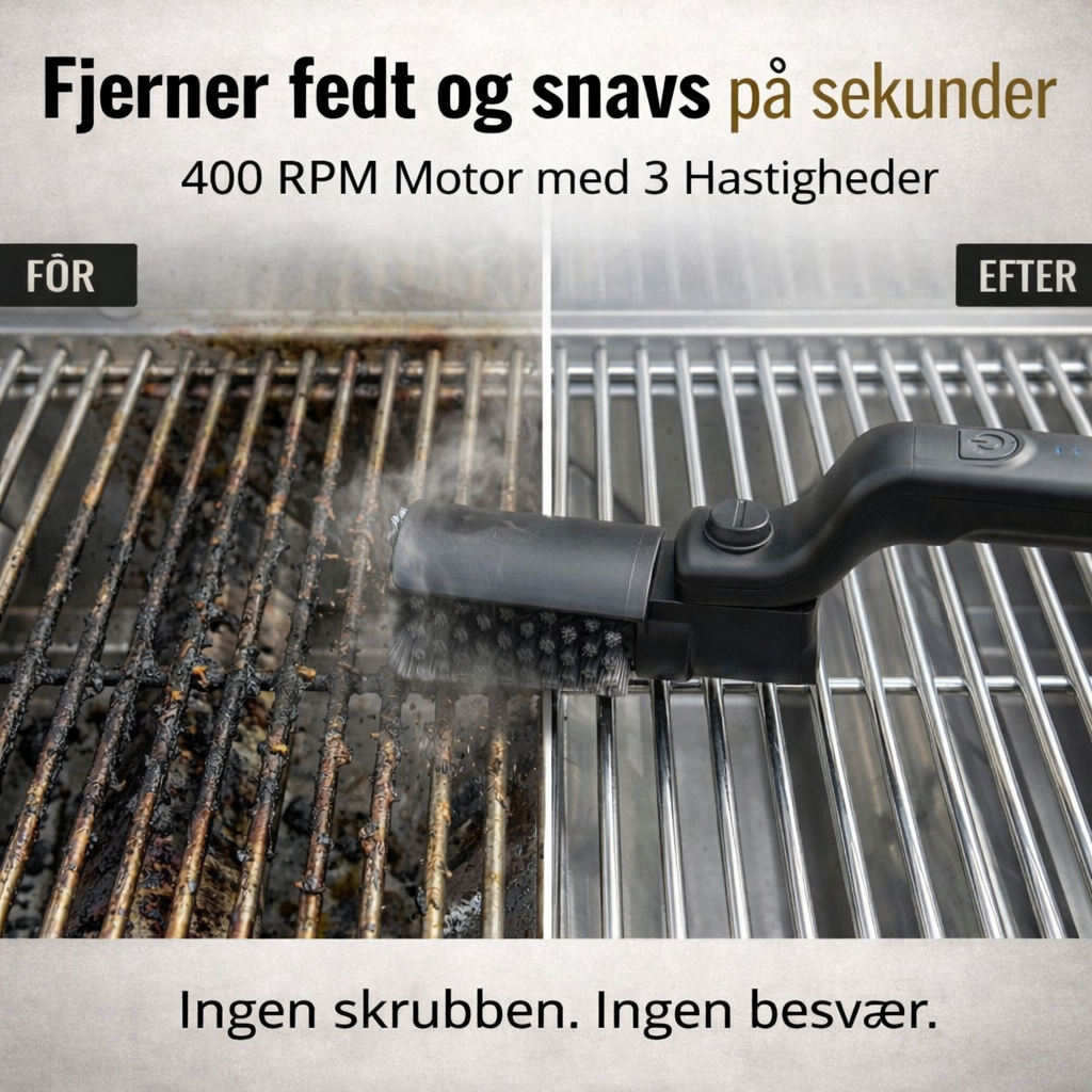 Elektrisk BBQ Grillbørste – Trådløs Grillrenser til Grill & Udendørs Rengøring
