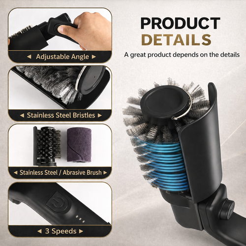 Electric BBQ Grill Brush – Cordless Grill Cleaner for BBQ & Outdoor Cleaning