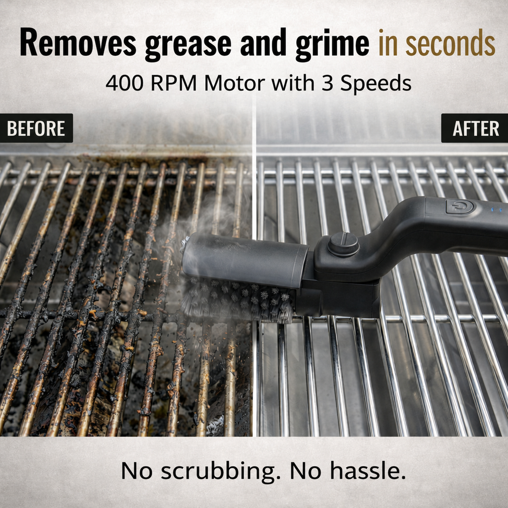 Electric BBQ Grill Brush – Cordless Grill Cleaner for BBQ & Outdoor Cleaning