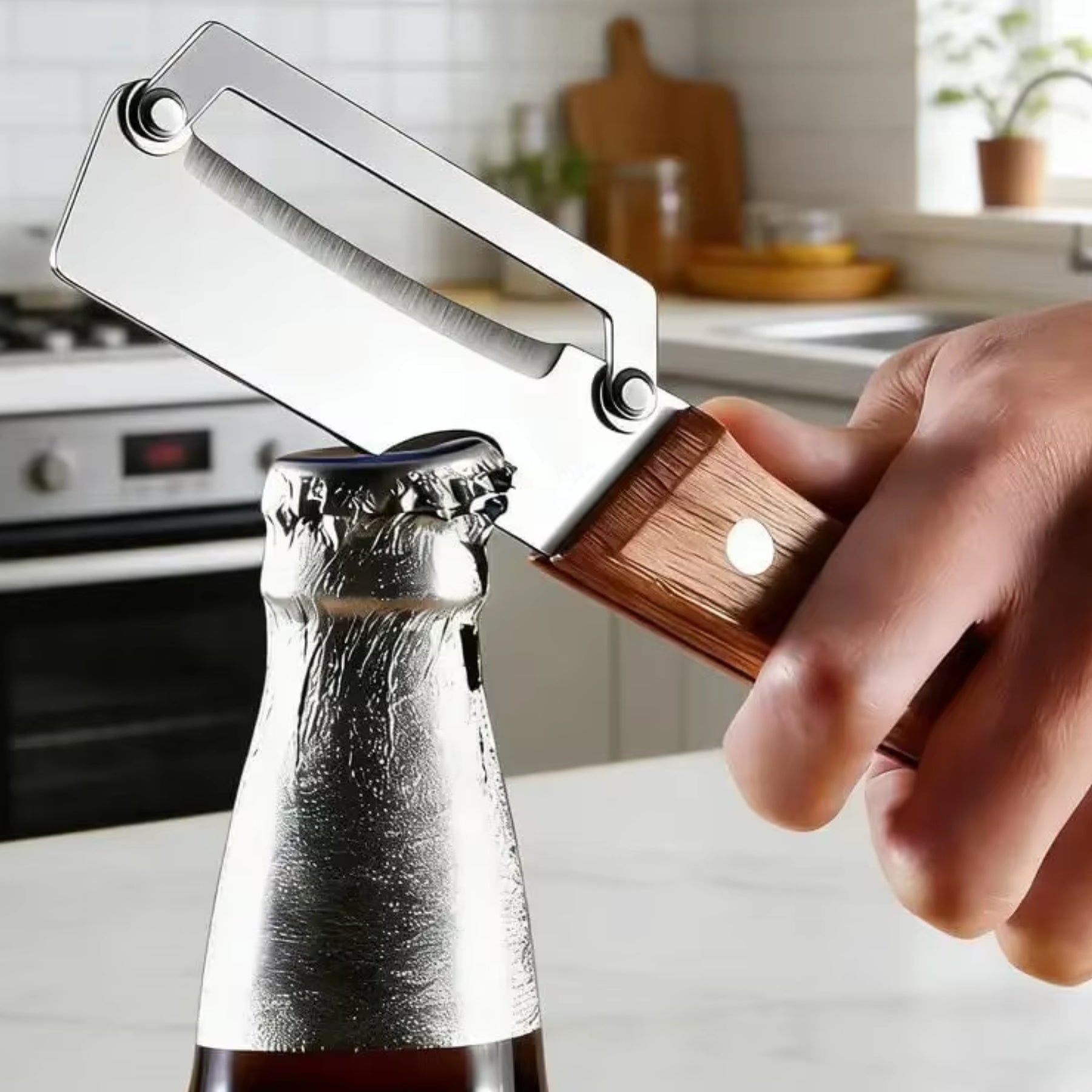 Stainless Steel Vegetable Peeler with Wooden Handle – Kitchen Peeler for Potatoes, Fruit & Vegetables