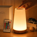 LED Table Lamp with 13 Colours – Rechargeable Night Light with Remote Control and Touch Control
