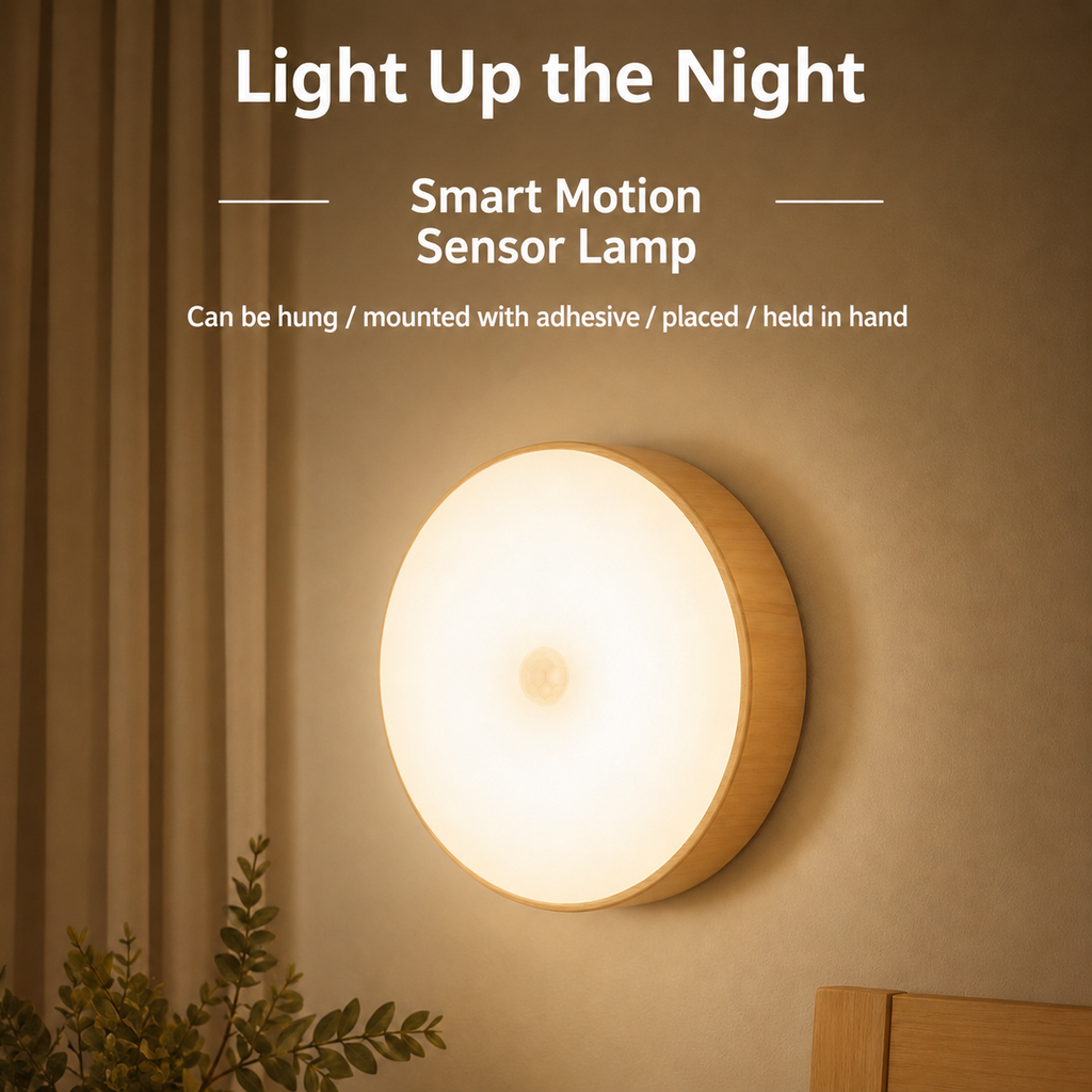 LED Sensor Night Light – Rechargeable Wireless Night Light with Motion Sensor