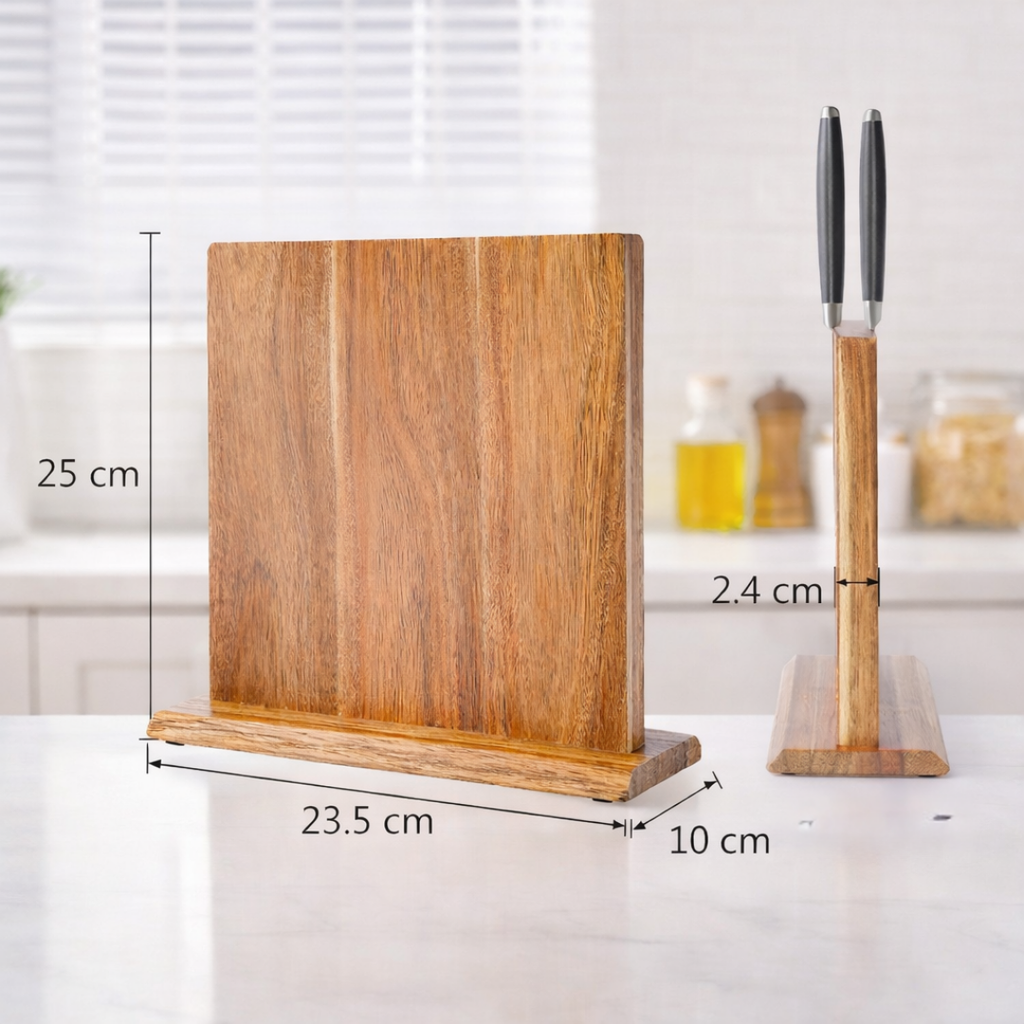 Magnetic Knife Holder in Acacia Wood – Magnetic Knife Block for the Kitchen