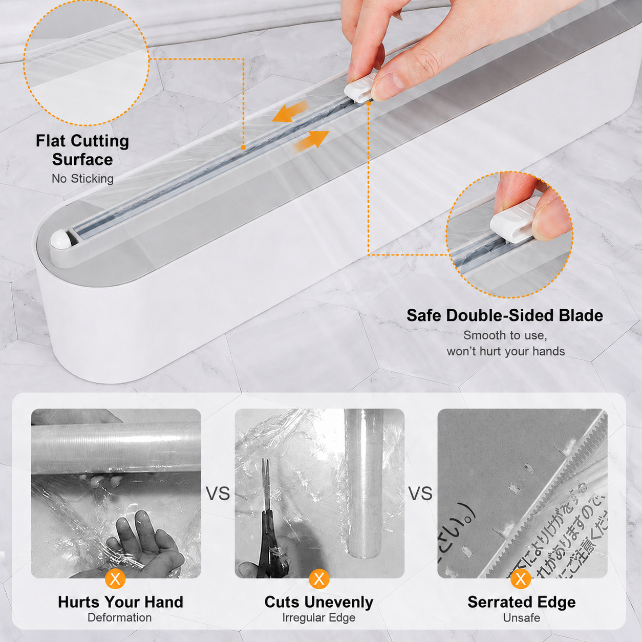 Magnetic Foil & Wrap Dispenser with Cutter – For Plastic Wrap, Aluminium Foil & Baking Paper
