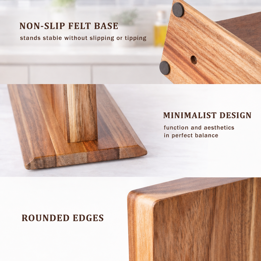 Magnetic Knife Holder in Acacia Wood – Magnetic Knife Block for the Kitchen