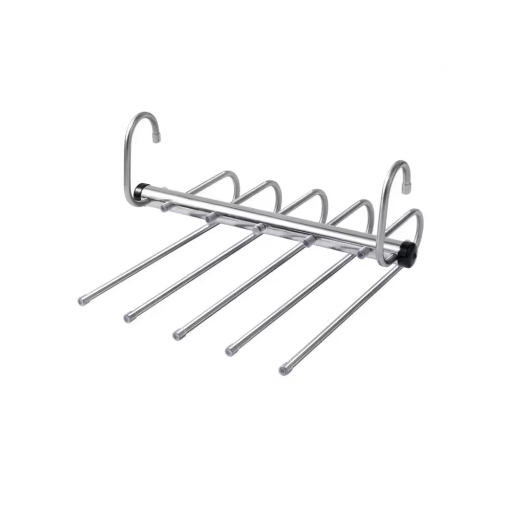 Space-Saving Trouser Hanger – Foldable Stainless Steel Pants Hanger with 5 or 9 Tiers