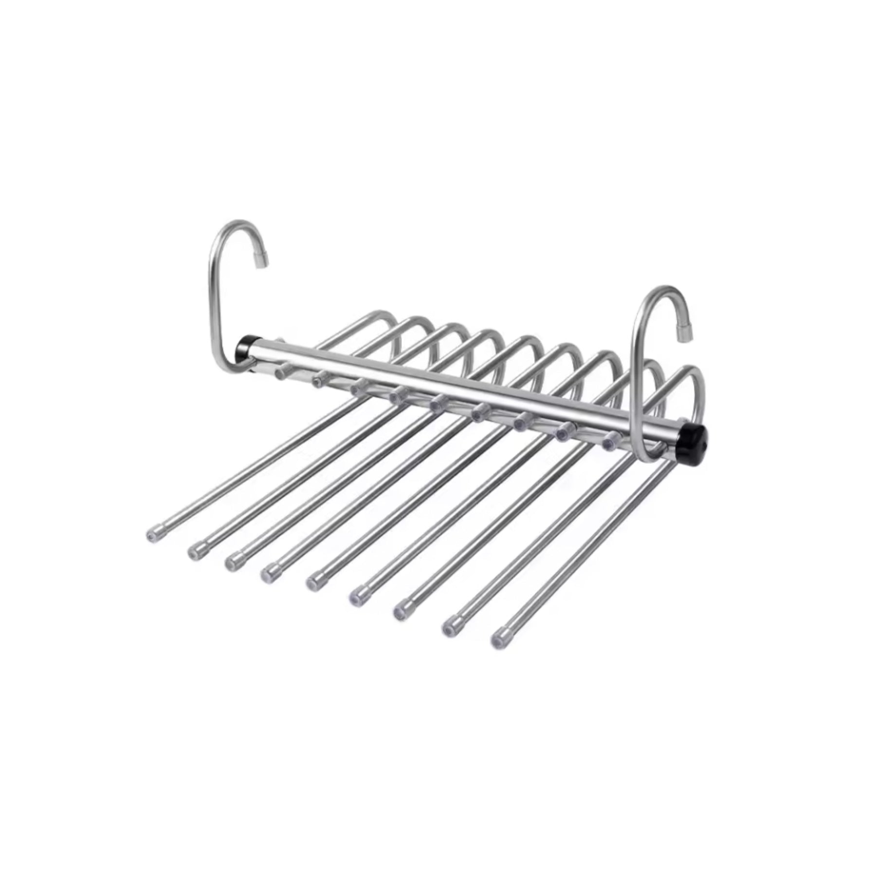 Space-Saving Trouser Hanger – Foldable Stainless Steel Pants Hanger with 5 or 9 Tiers