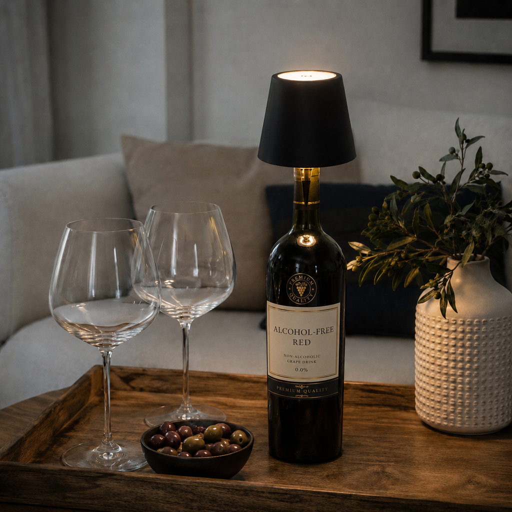 Rechargeable LED Bottle Lamp – Wireless Table Lamp with 3 Light Colours for Bottles, Home & Restaurant