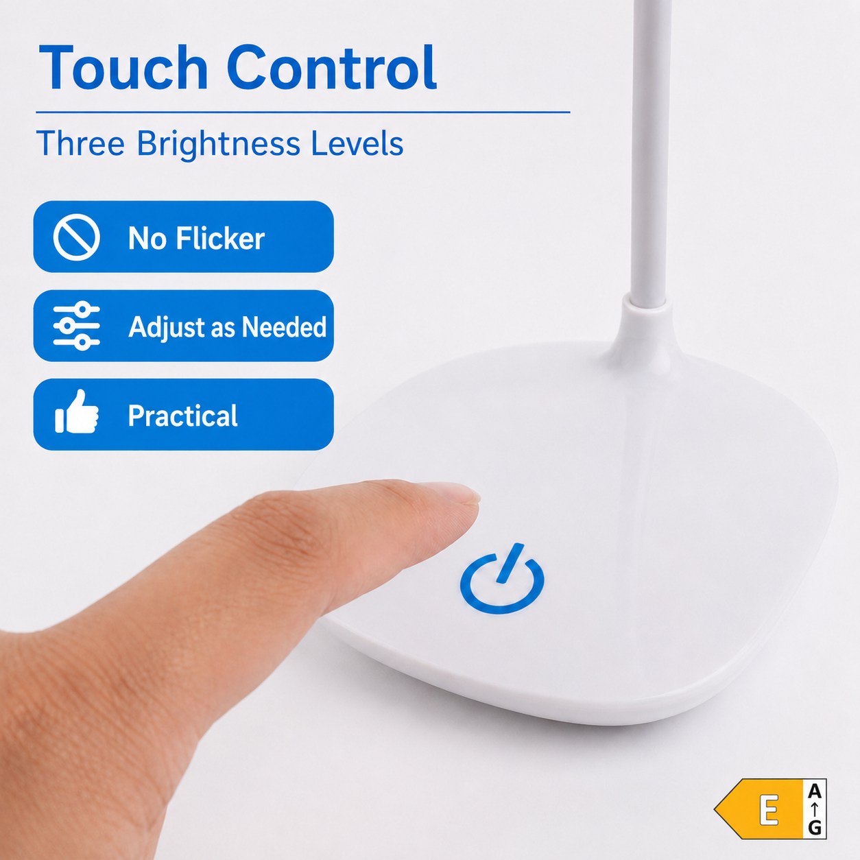 Rechargeable LED Desk Lamp – Dimmable Table Lamp with 3 Light Levels and USB Charging for Reading & Work