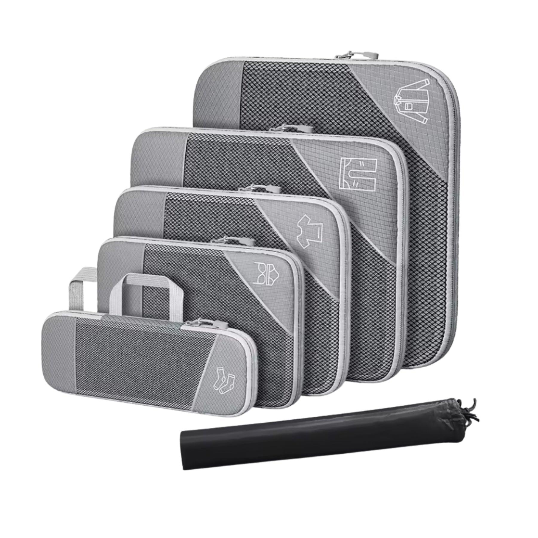 Travel Organizer Set with Compression – 6-Pack Packing Cubes for Suitcase & Travel