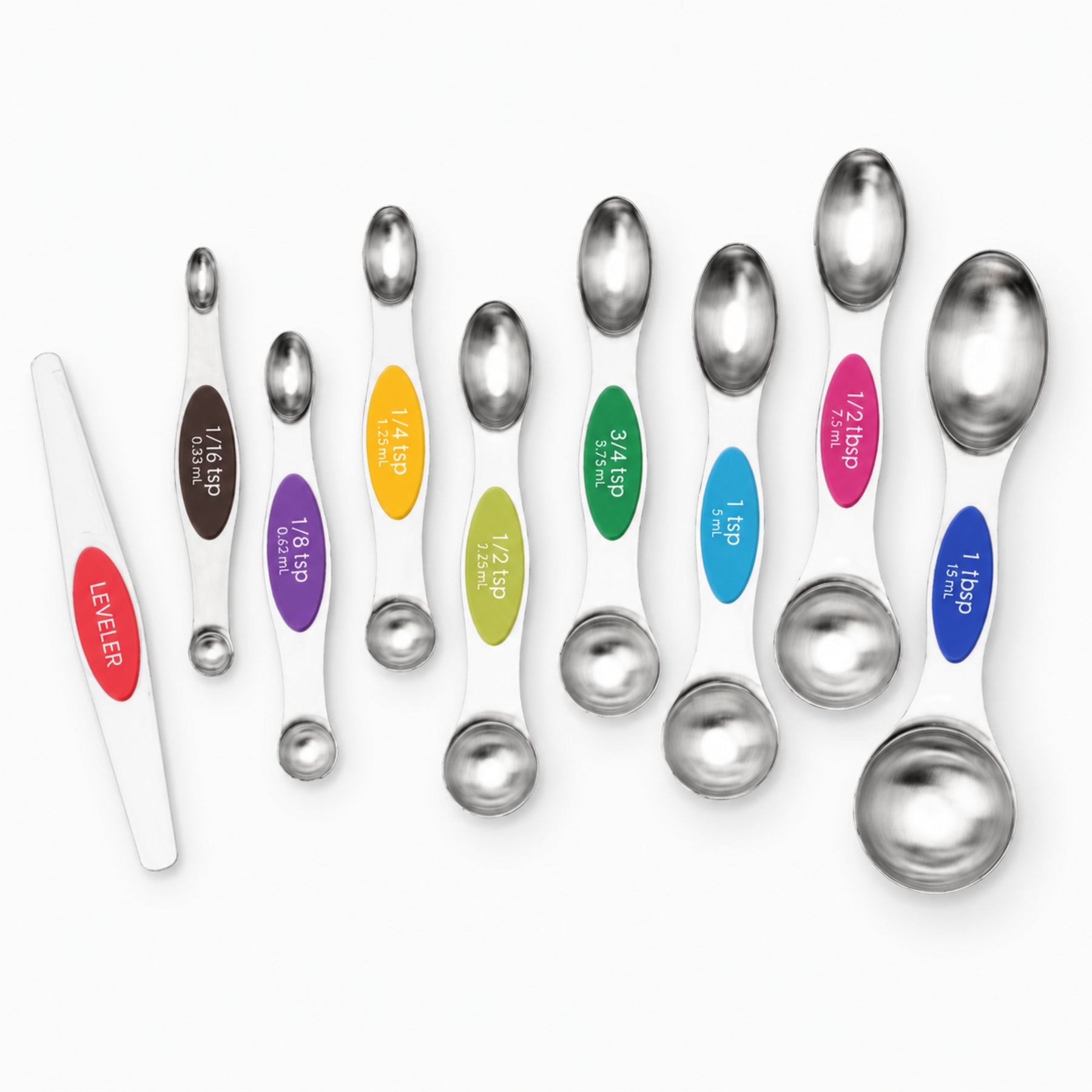 Stainless Steel Measuring Spoon Set – 9-Piece Magnetic Double-Sided Measuring Spoons for Baking & Cooking