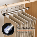 Space-Saving Trouser Hanger – Foldable Stainless Steel Pants Hanger with 5 or 9 Tiers