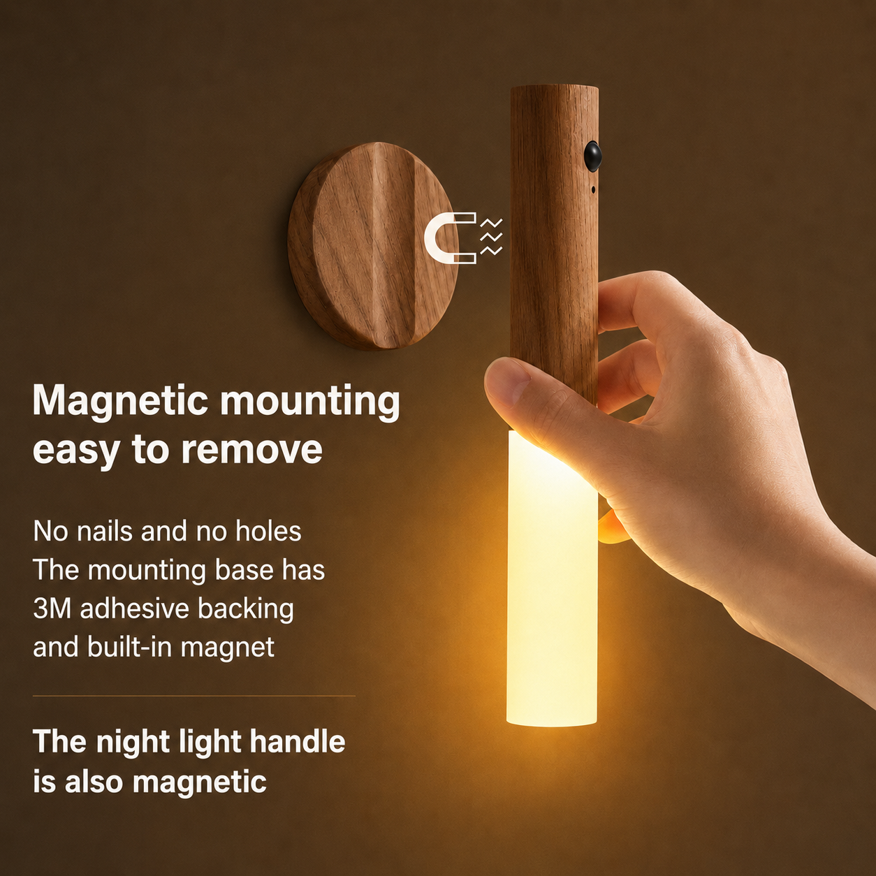 Wireless LED Wall Light with Motion Sensor – Rechargeable Magnetic Night Light for Bedroom, Stairs & Hallway