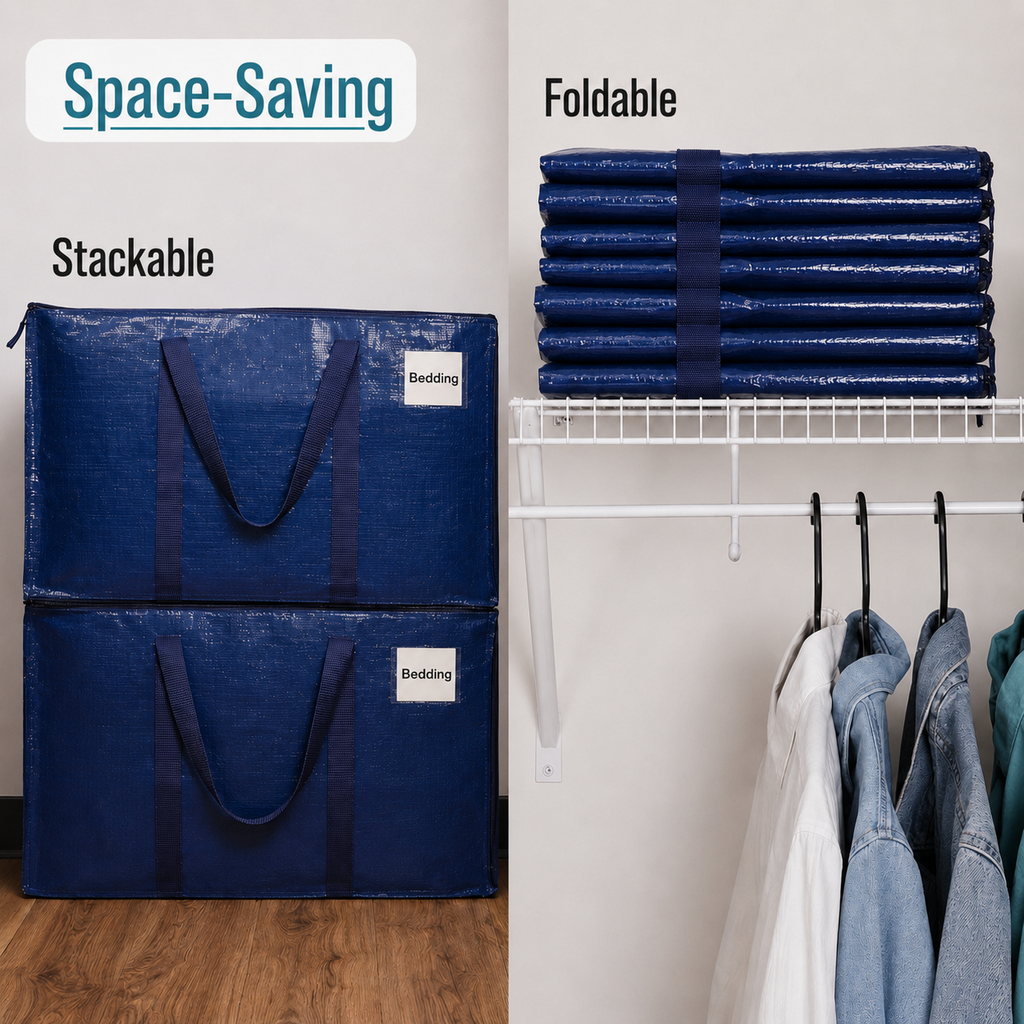 Zipper Storage Bags – Heavy-Duty Moving Bags for Clothes, Duvets & Home Organisation